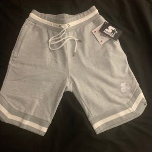 STARTER WARM UP SHORTS - NWT - BRAND NEW WITH TAGS - MEDIUM - HEATHER GREY